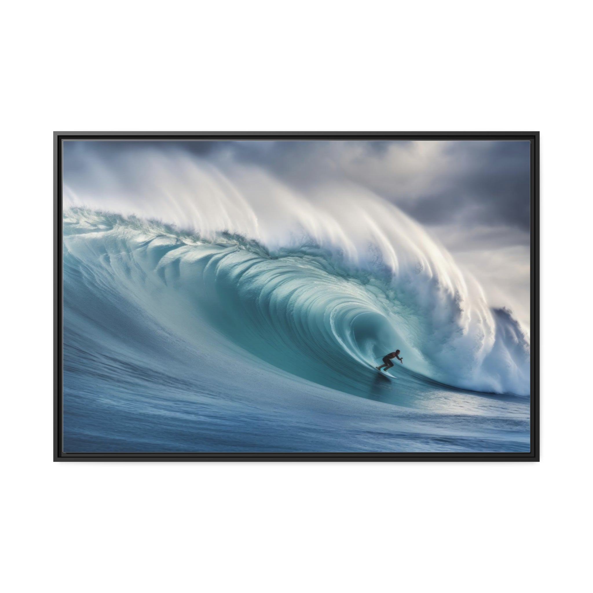 Surfing The Wave  | Matte Canvas, Black Frame