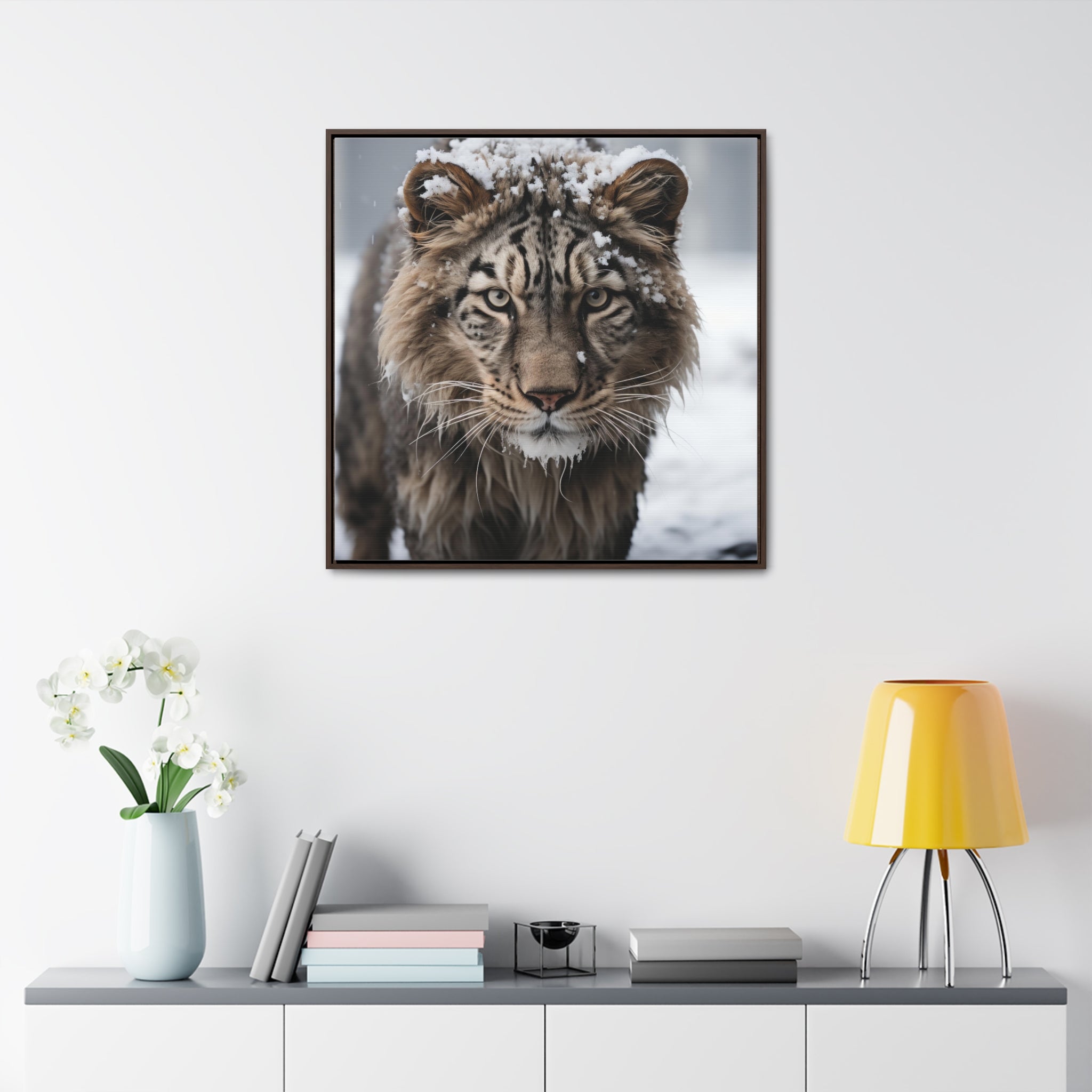 White Tiger  | Gallery Canvas Wraps, Square Frame