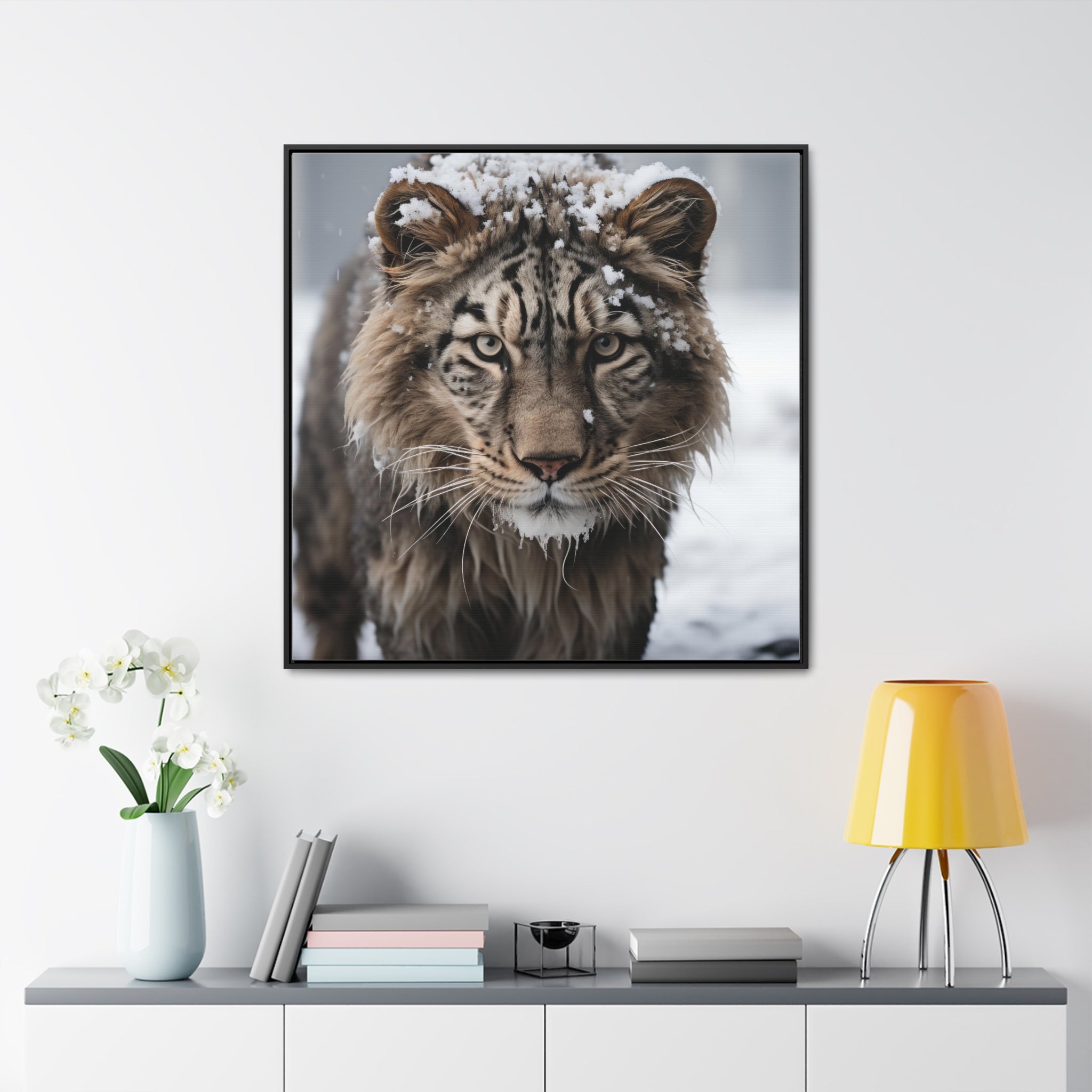 White Tiger  | Gallery Canvas Wraps, Square Frame