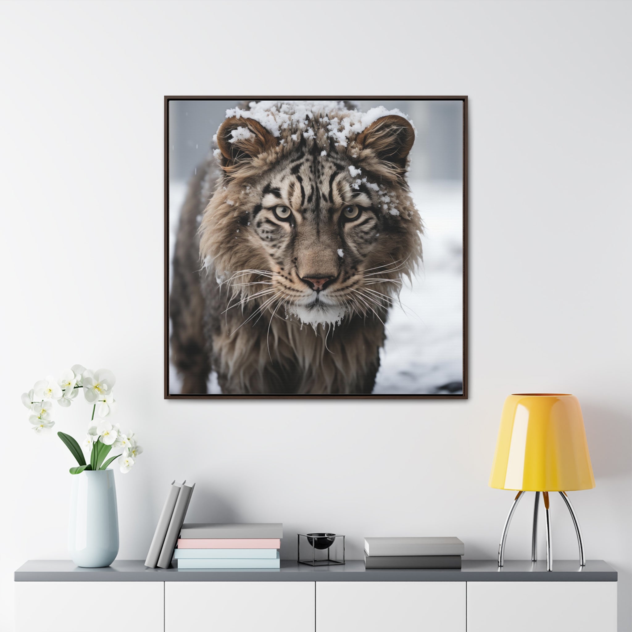 White Tiger  | Gallery Canvas Wraps, Square Frame