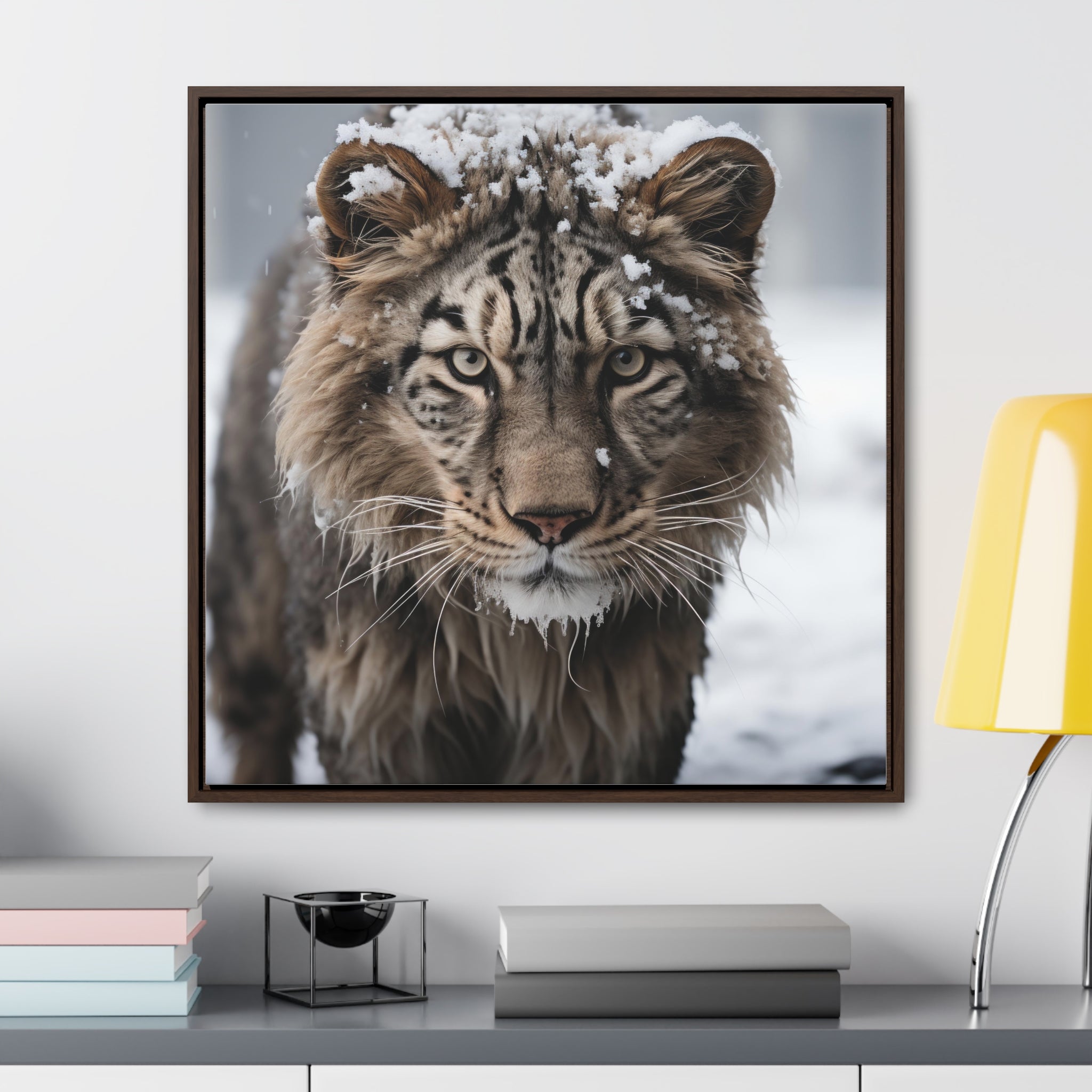 White Tiger  | Gallery Canvas Wraps, Square Frame