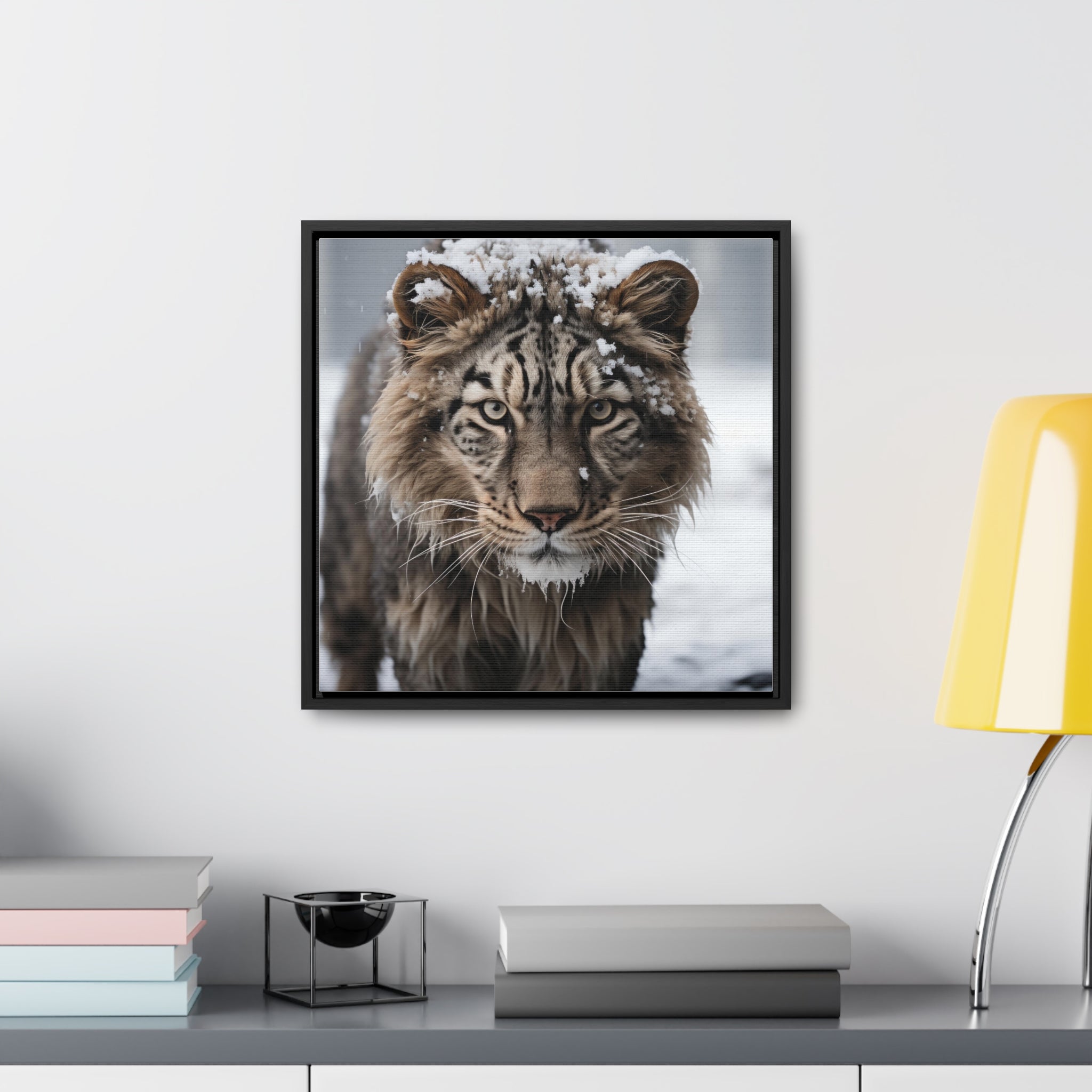 White Tiger  | Gallery Canvas Wraps, Square Frame