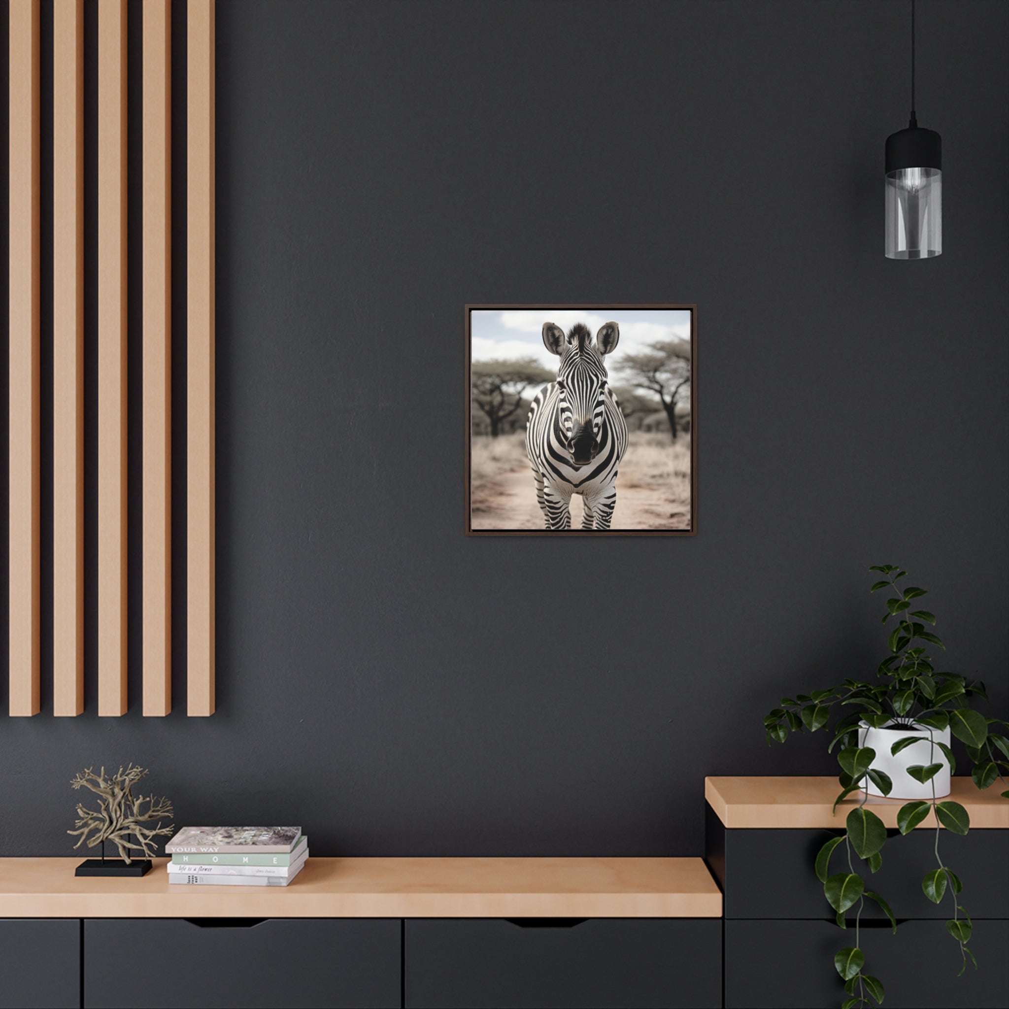 Zebra  | Gallery Canvas Wraps, Square Frame