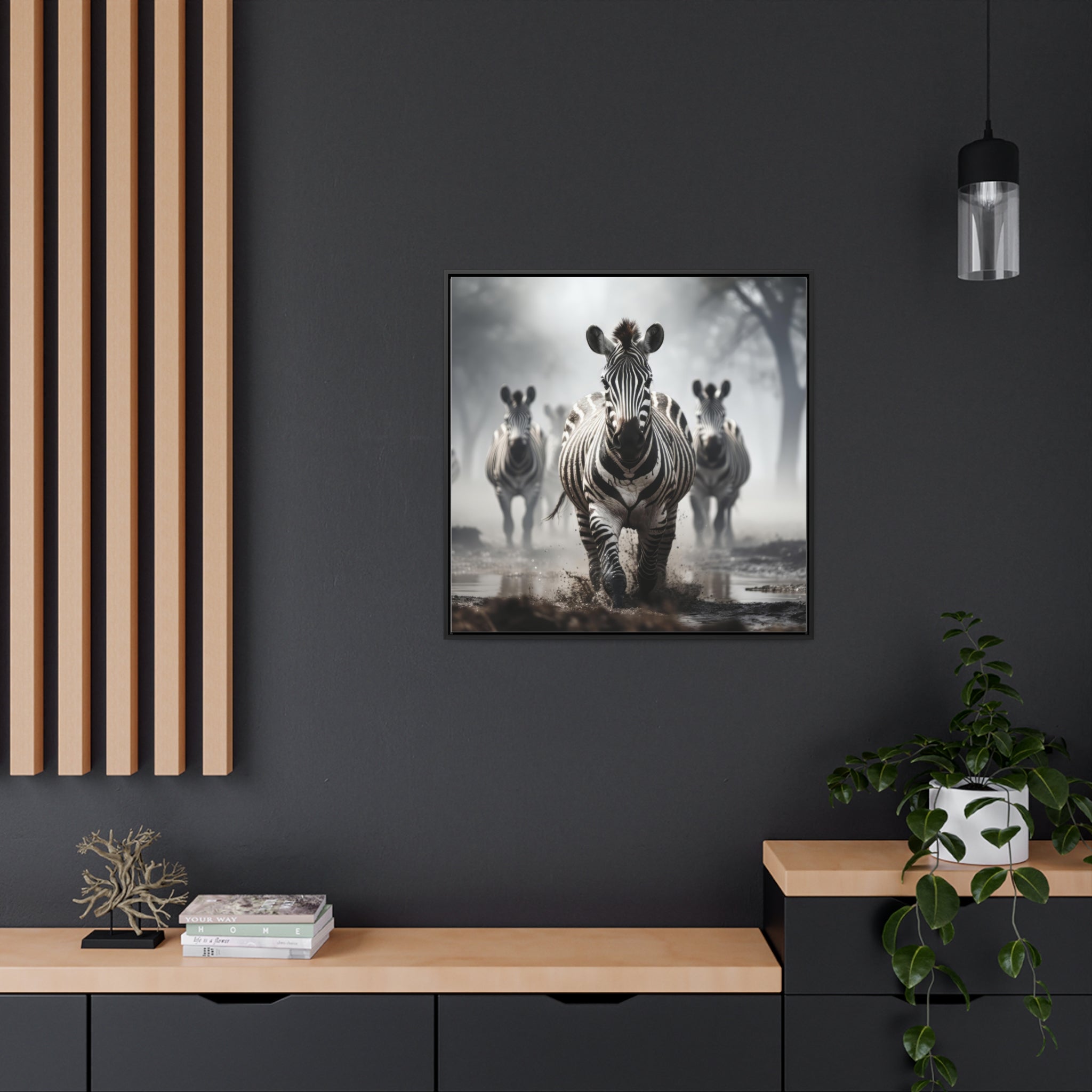 Zebras  | Gallery Canvas Wraps, Square Frame