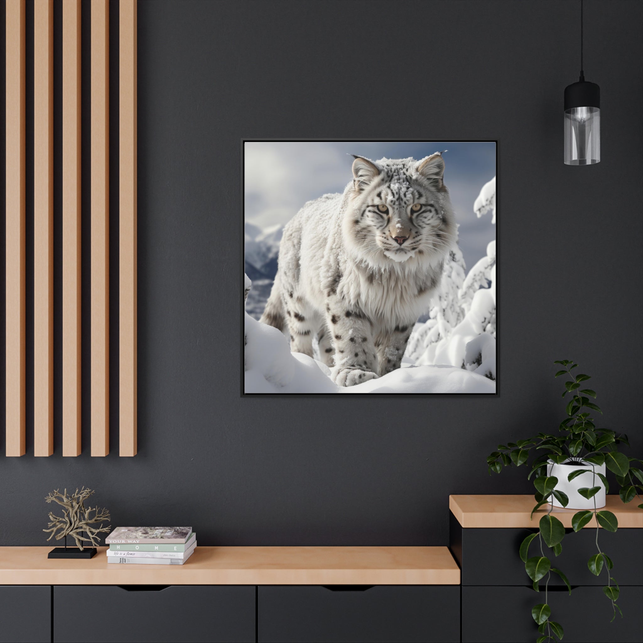 Snow Leopard | Gallery Canvas Wraps, Square Frame