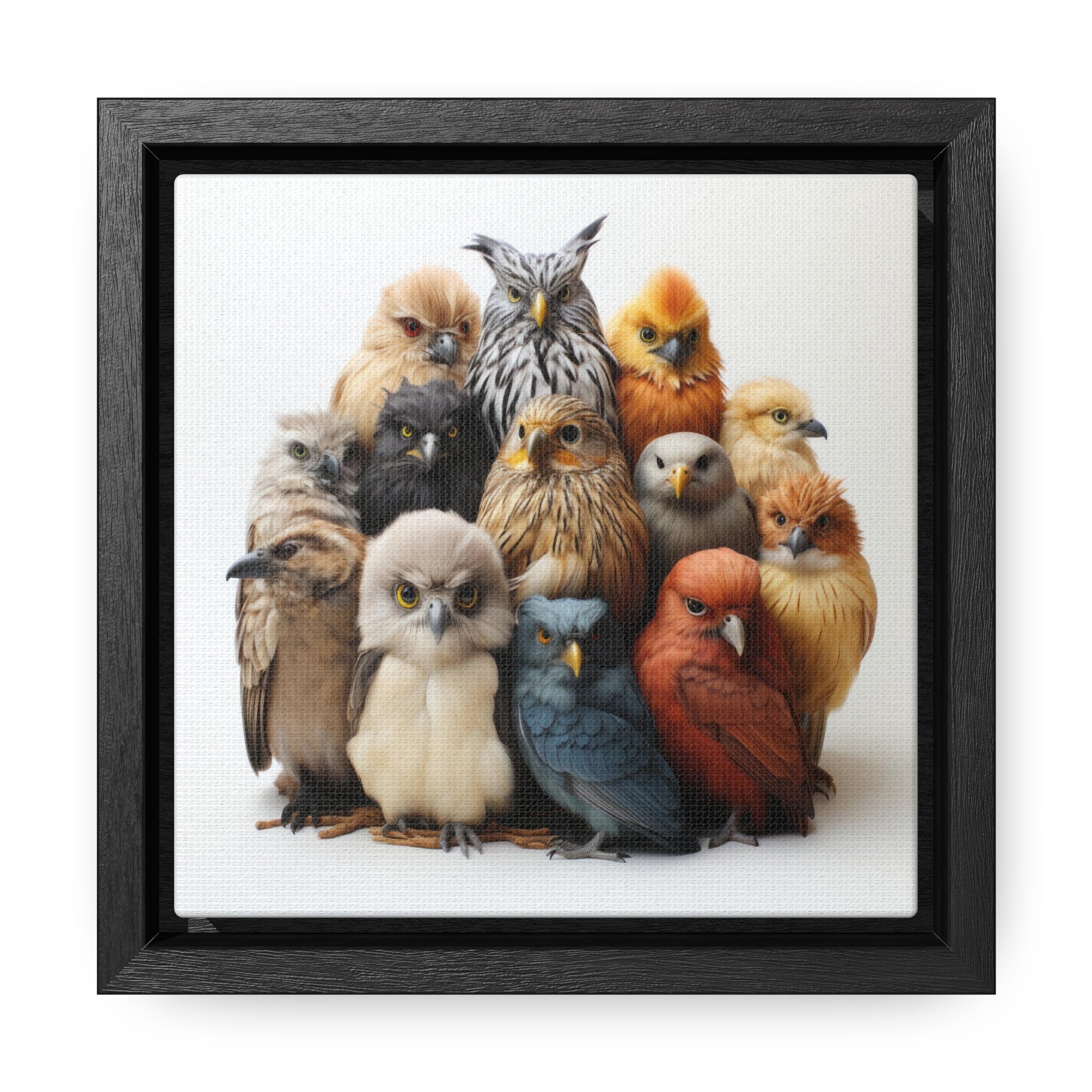 Colourful Owl's | Gallery Canvas Wraps, Square Frame