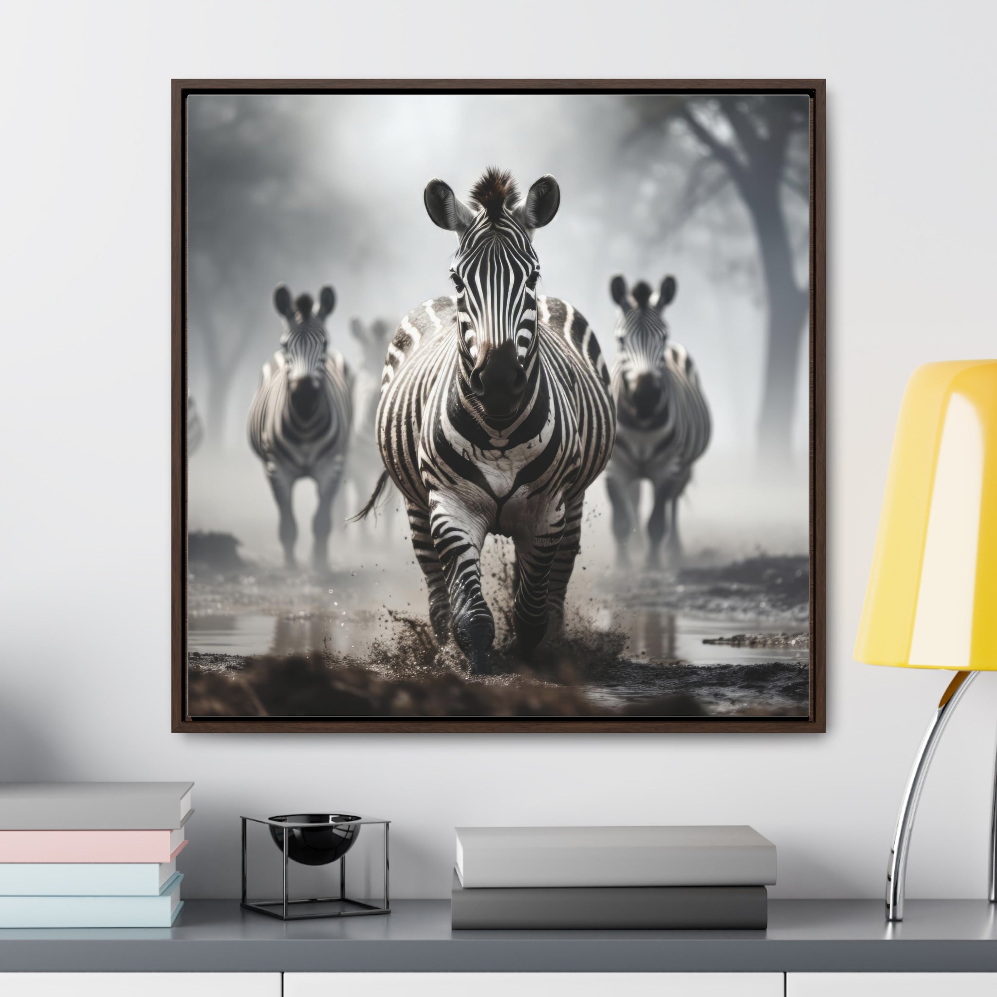 Zebras  | Gallery Canvas Wraps, Square Frame