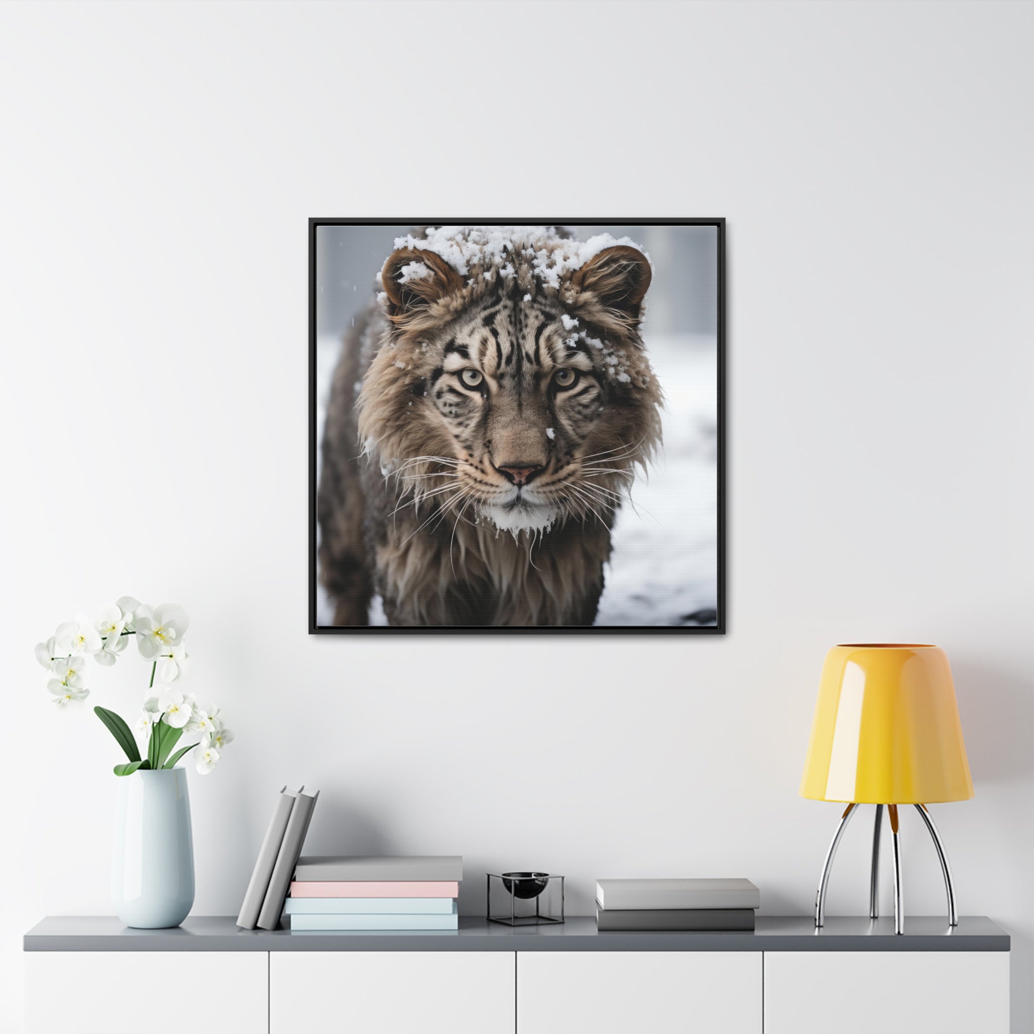 White Tiger  | Gallery Canvas Wraps, Square Frame