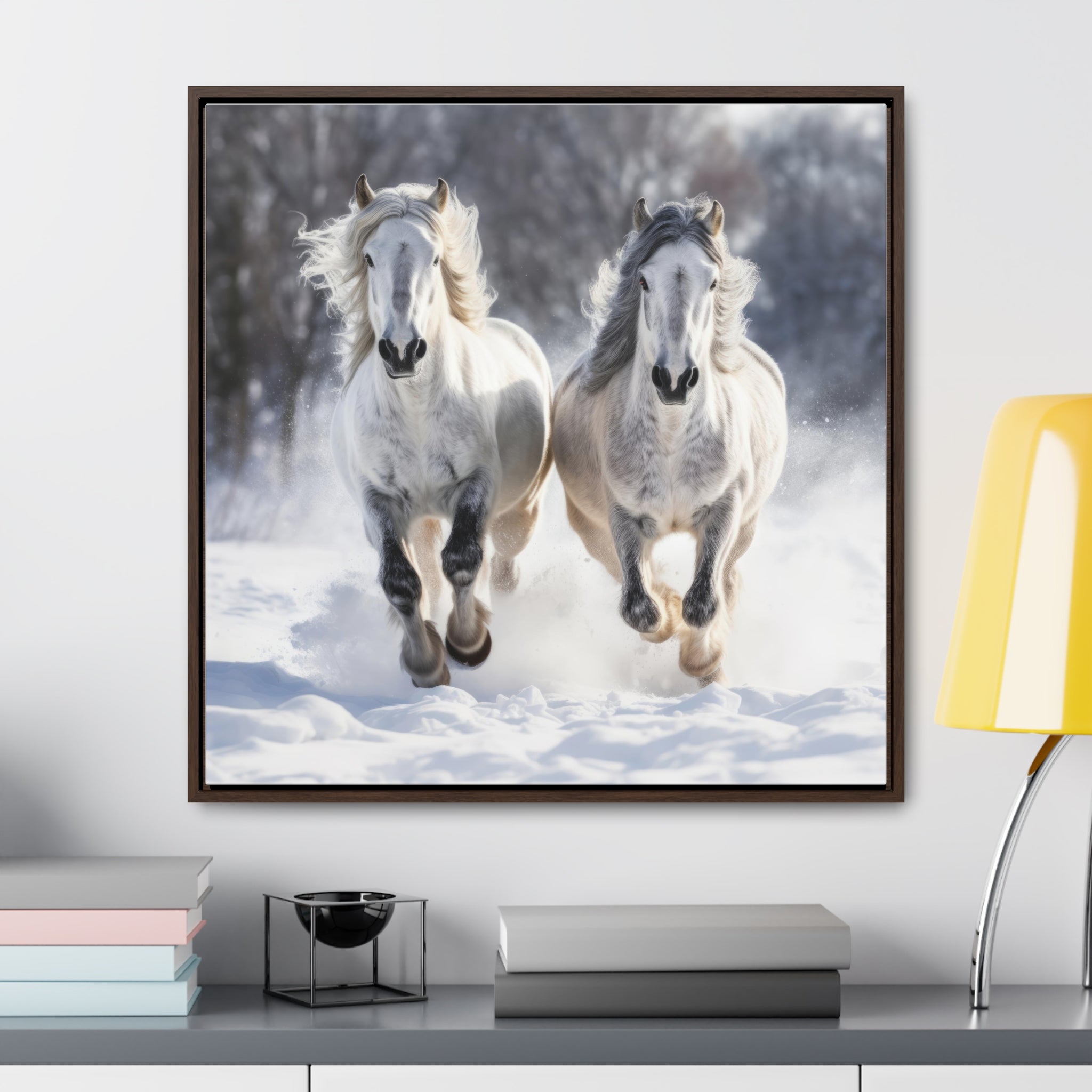 Two White | Gallery Canvas Wraps, Square Frame