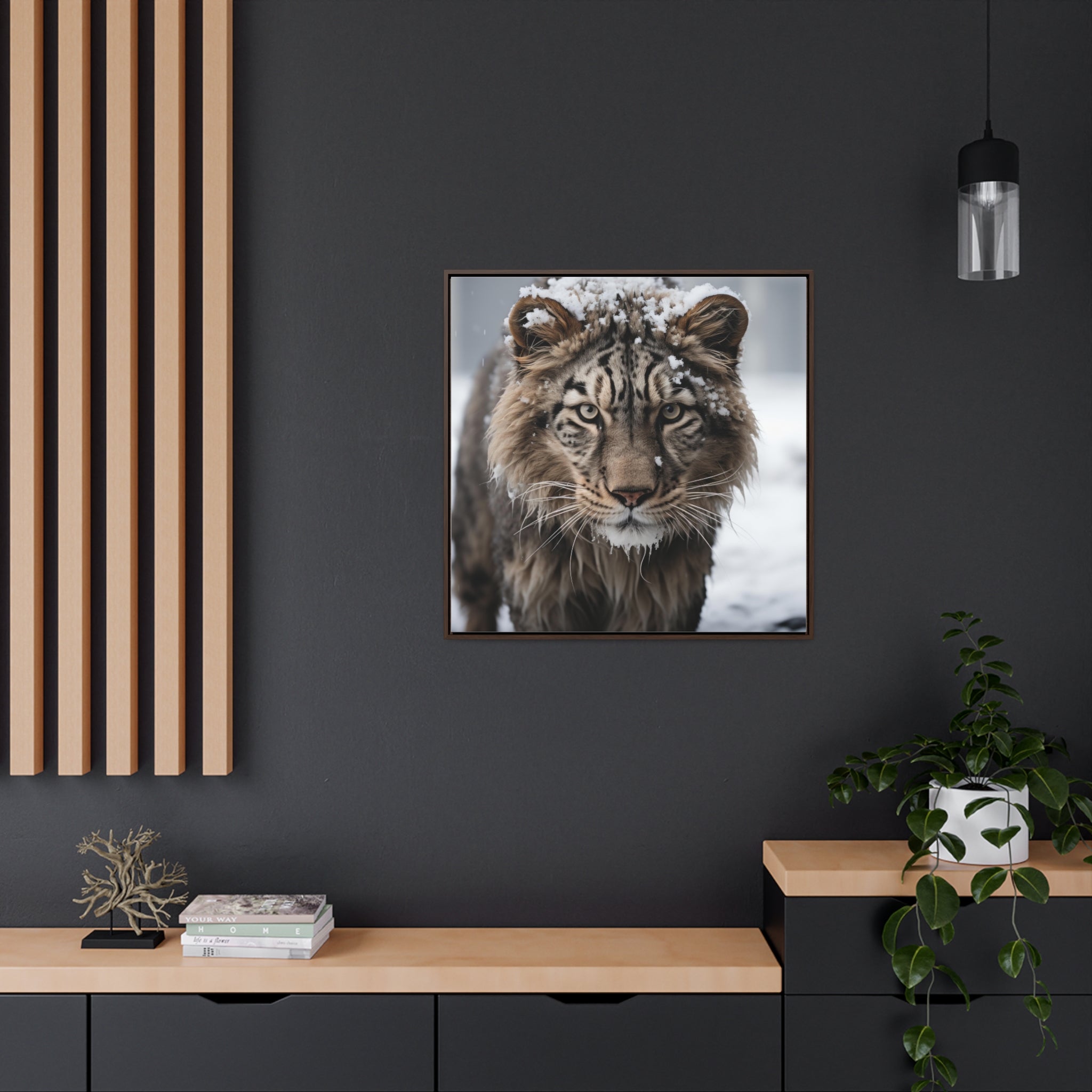 White Tiger  | Gallery Canvas Wraps, Square Frame