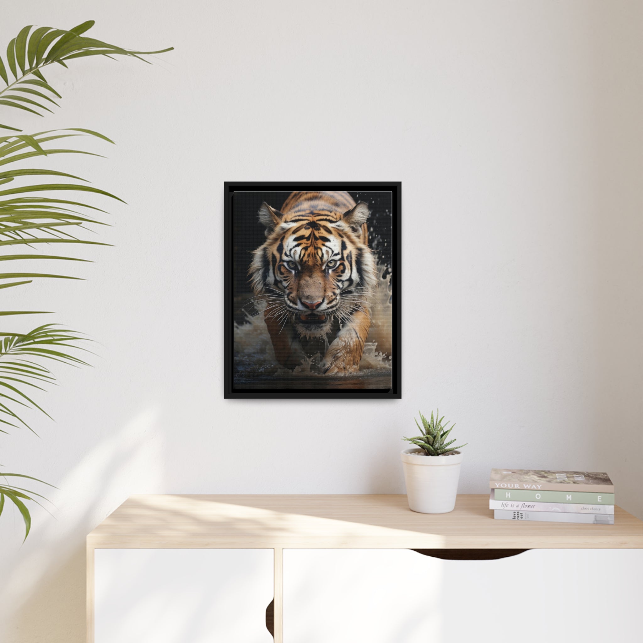 Sumatran Tiger | Matte Canvas, Black Frame