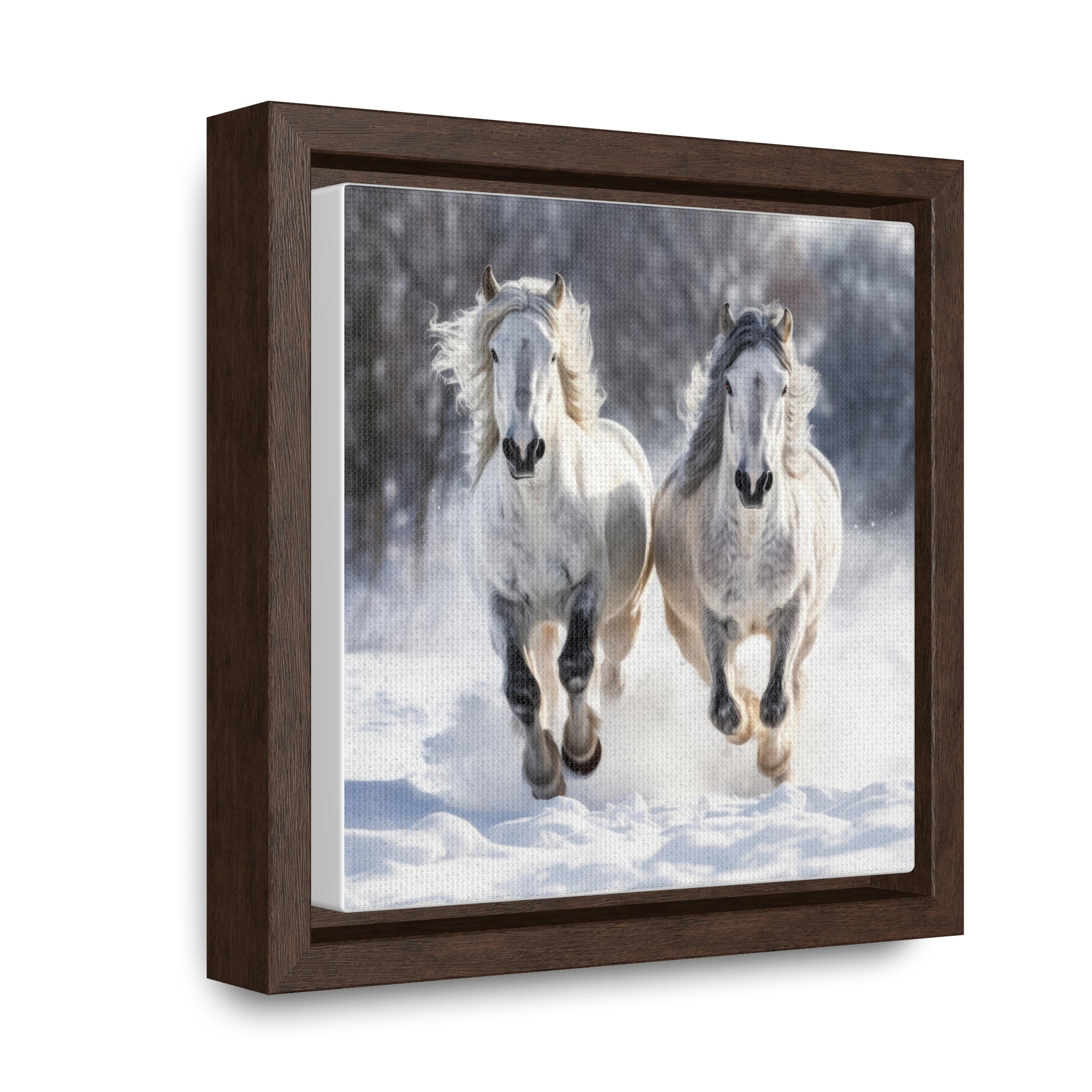 Two White | Gallery Canvas Wraps, Square Frame