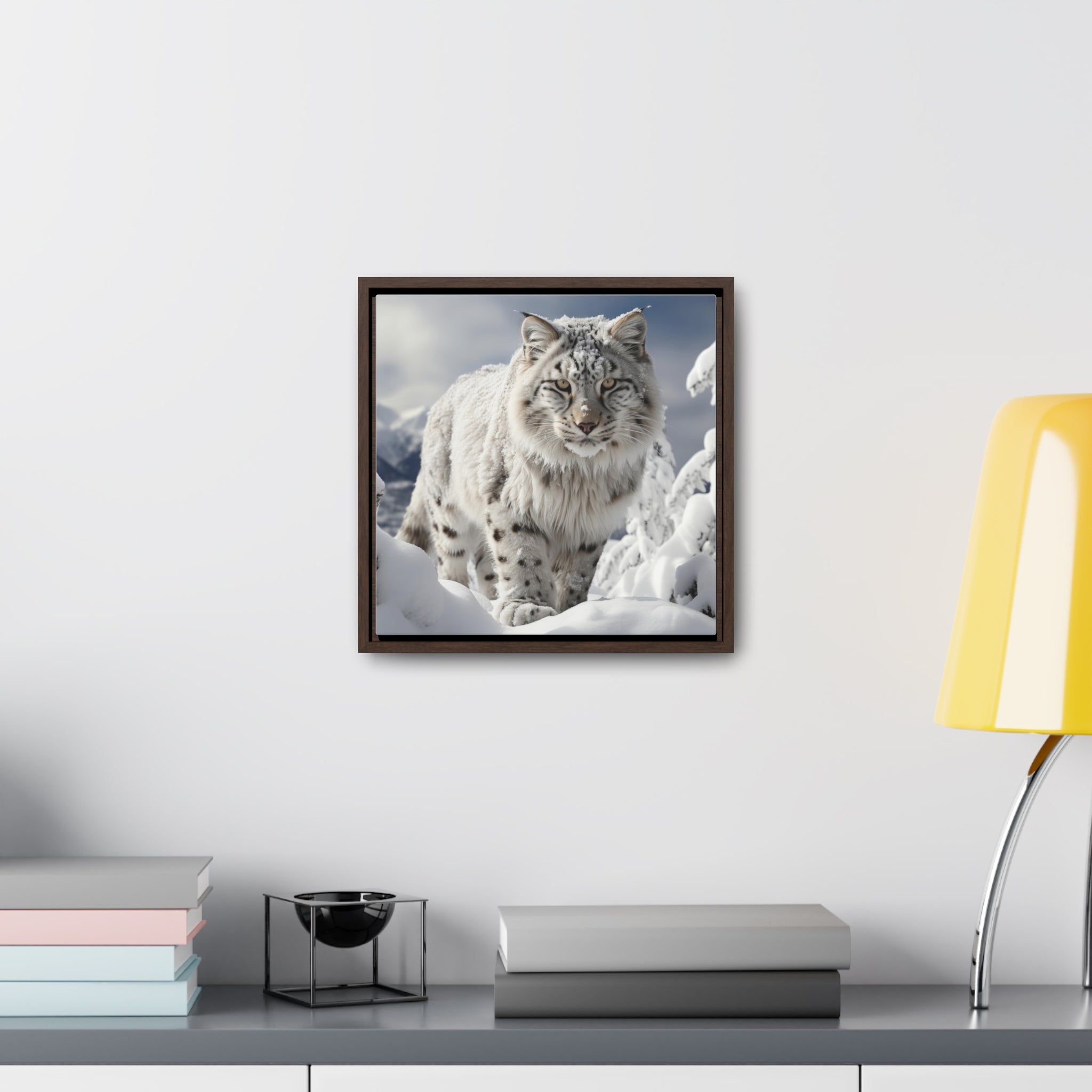 Snow Leopard | Gallery Canvas Wraps, Square Frame
